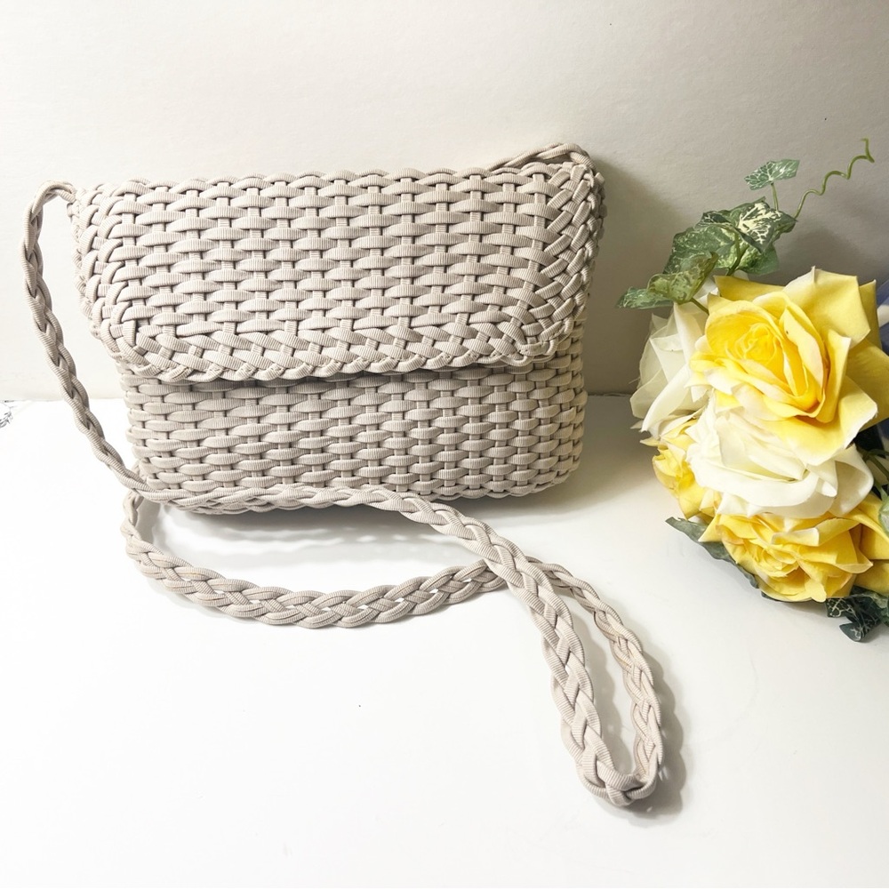 Walter Katten Made in Italy Basket Weave Crossbody Purse - New